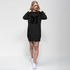 "LM Monogram" - Black Letter Hoodie Dress