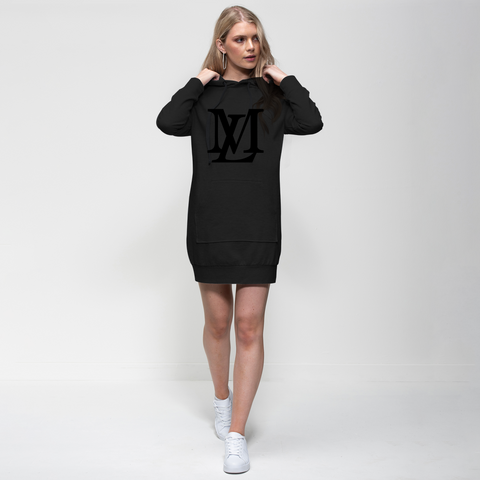 "LM Monogram" - Black Letter Hoodie Dress