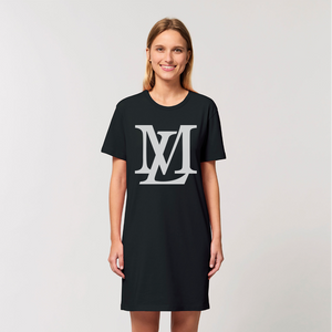 "LM Monogram" White Organic T-Shirt Dress