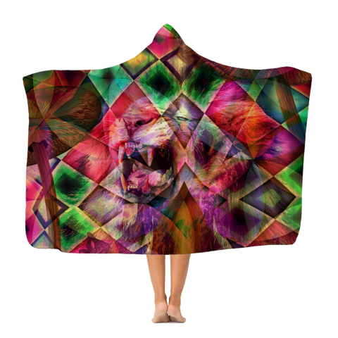 "Psychedelic Mane" Premium Adult Hooded Blanket