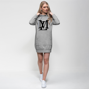 "LM Monogram" - Black Letter Hoodie Dress