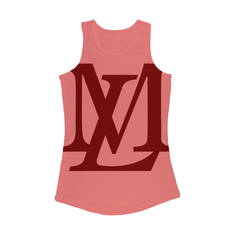 "LM Monogram" - Black Letter Women Performance Tank Top