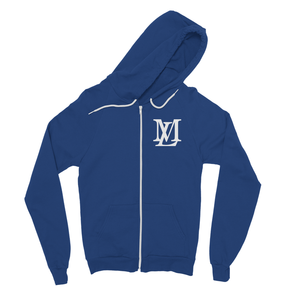 blue monogram zip hoodie