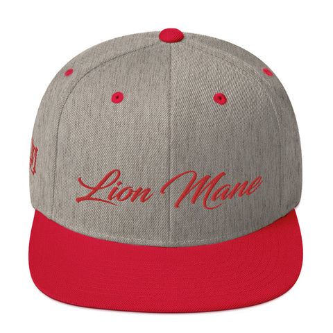 Lion Mane Heather Grey/Red Snapback Hat