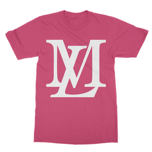 "LM Monogram" White Classic Adult T-Shirt