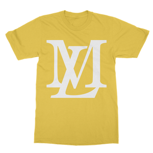 "LM Monogram" White Classic Adult T-Shirt