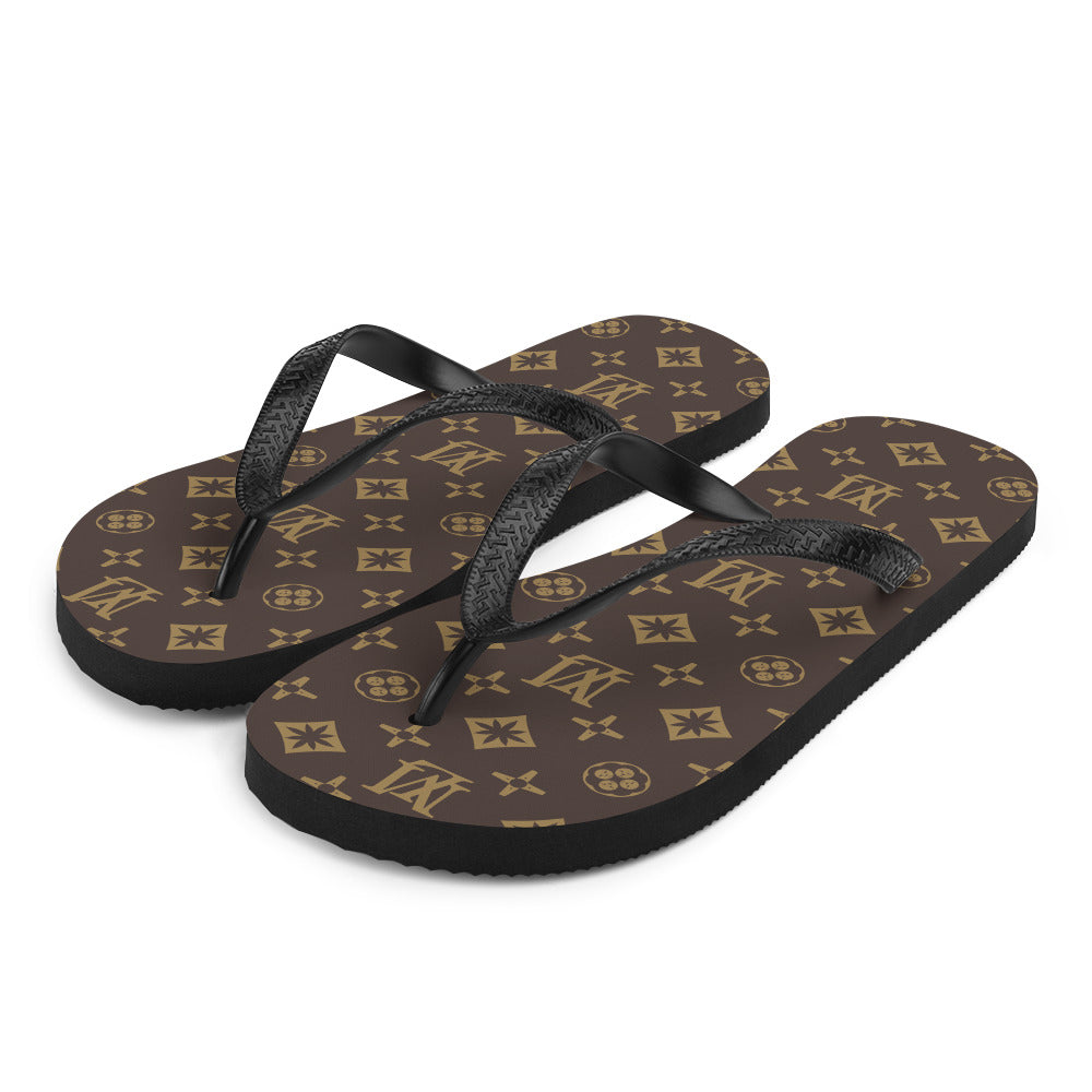 LM Monogram AOP Flip-Flops – Lion Mane Studios