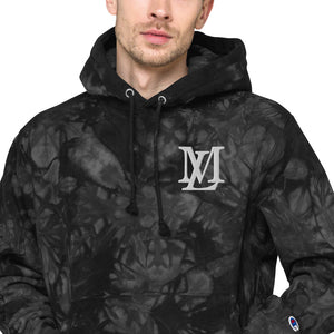 "LM Monogram" Embroidered Tie-Dye Hoodie