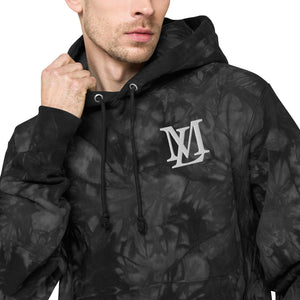 "LM Monogram" Embroidered Tie-Dye Hoodie