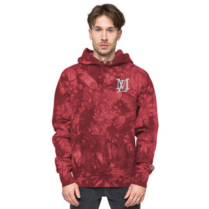 "LM Monogram" Embroidered Tie-Dye Hoodie