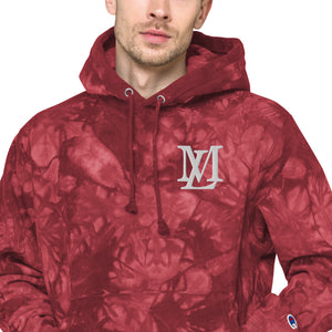 "LM Monogram" Embroidered Tie-Dye Hoodie