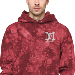 "LM Monogram" Embroidered Tie-Dye Hoodie