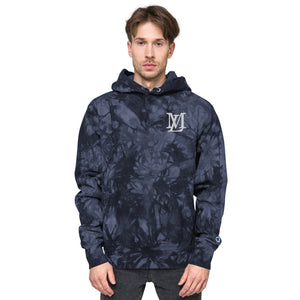 "LM Monogram" Embroidered Tie-Dye Hoodie