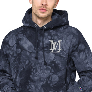 "LM Monogram" Embroidered Tie-Dye Hoodie