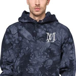 "LM Monogram" Embroidered Tie-Dye Hoodie