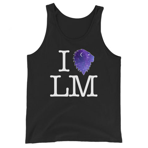 "I (heart) LM" Galactic Unisex Tank (Dark)