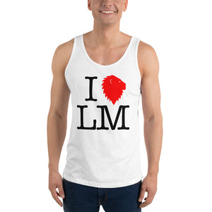 "I (heart) LM" Classic Red Unisex Tank Top (Light)