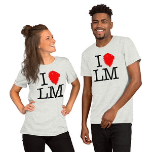 "I (heart) LM" Classic Red Unisex Tee (Light)