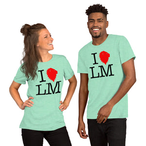 "I (heart) LM" Classic Red Unisex Tee (Light)