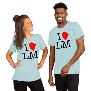 "I (heart) LM" Classic Red Unisex Tee (Light)